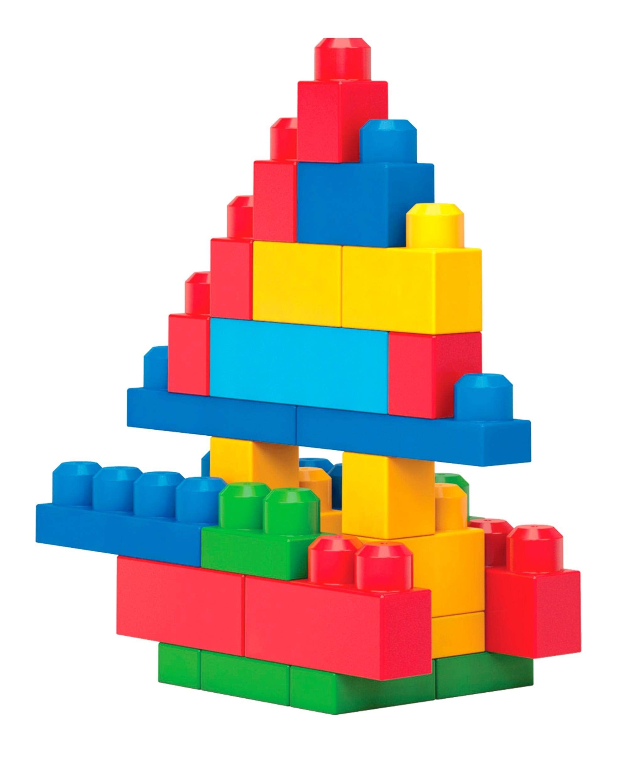 MEGA BLOKS First Builders Toddler Blocks Toys Set, Big Building Bag with 80 Pieces and Storage, Blue, Ages 1+ Years