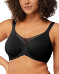 HSIA Minimizer Bras for Women Plus Size, Full Coverage Coolcomfort T Shirt Unlined Bra with Underwire for Heavy Breast, Black 38DDD 01