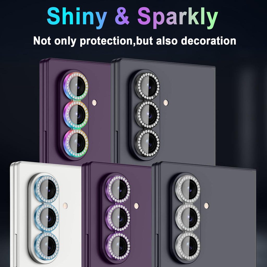 Casetego for Galaxy Z Fold 8 Ultra Camera Lens Protector,9H Hardness,Scratch Resistant,Ultra-thin Tempered Glass,Metal Individual Camera Cover for Samsung Galaxy Z Fold 8 Ultra,Case Friendly,Shiny Colorful