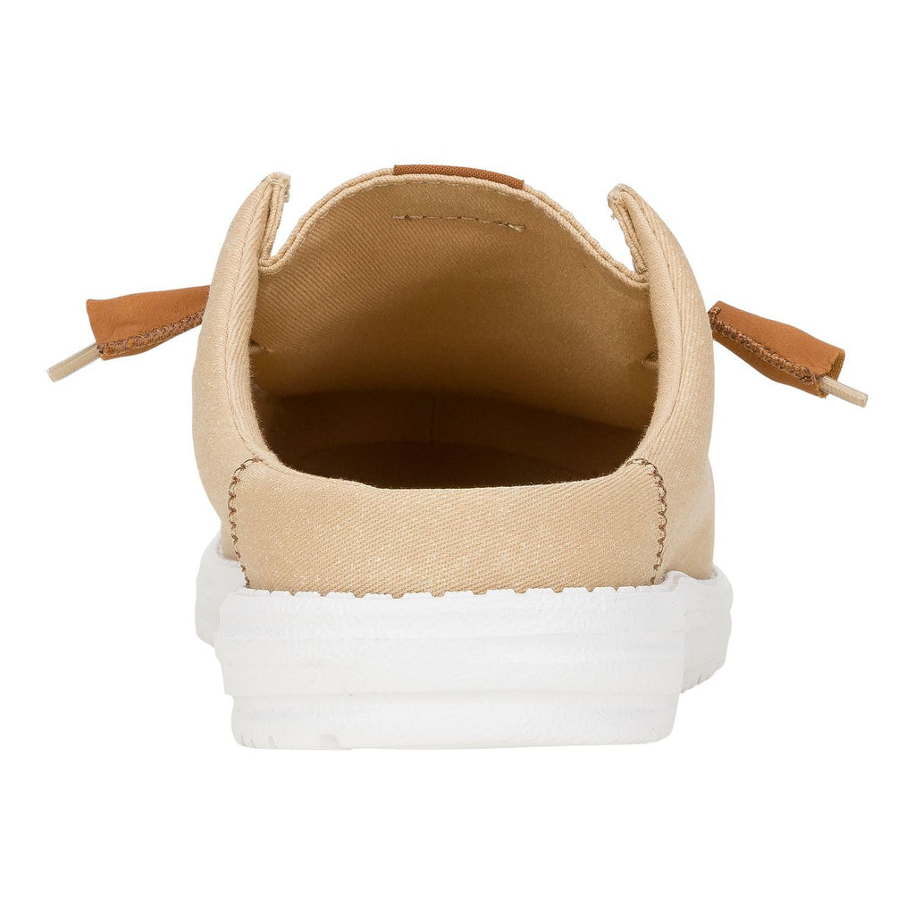 HEYDUDE Men's Wally Slip Stretch Canvas Loafer Tan/White