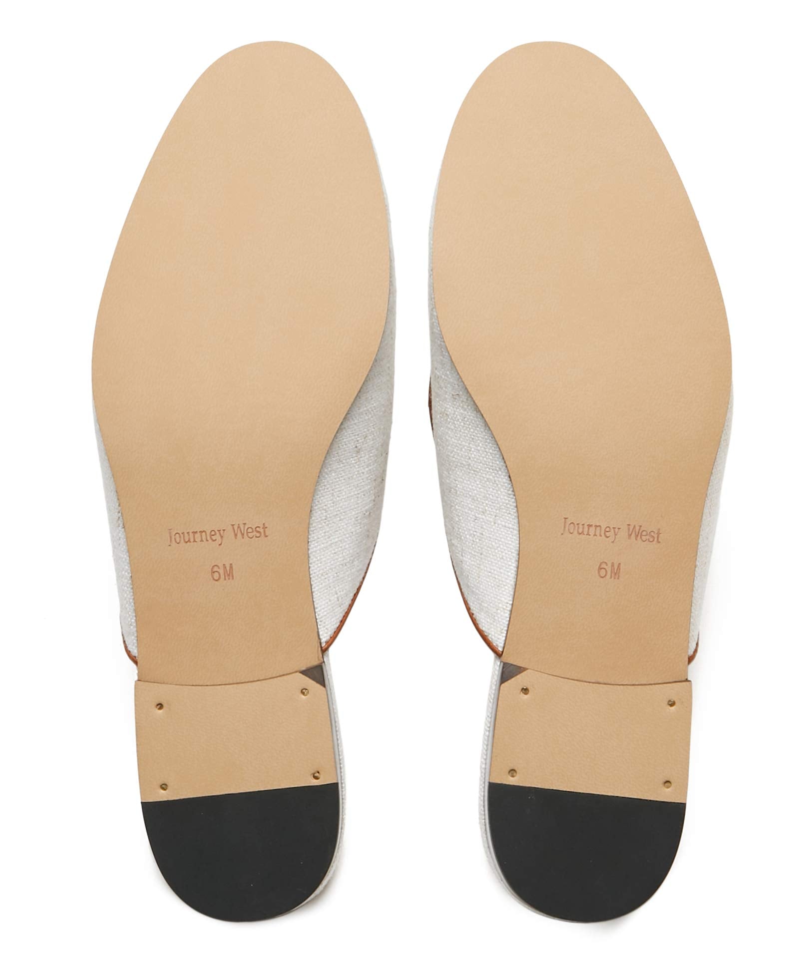 Journey West Women's Mules Flats with Embroidery Belgian Loafers Slip on Slippers for Women Cat White US 9.5