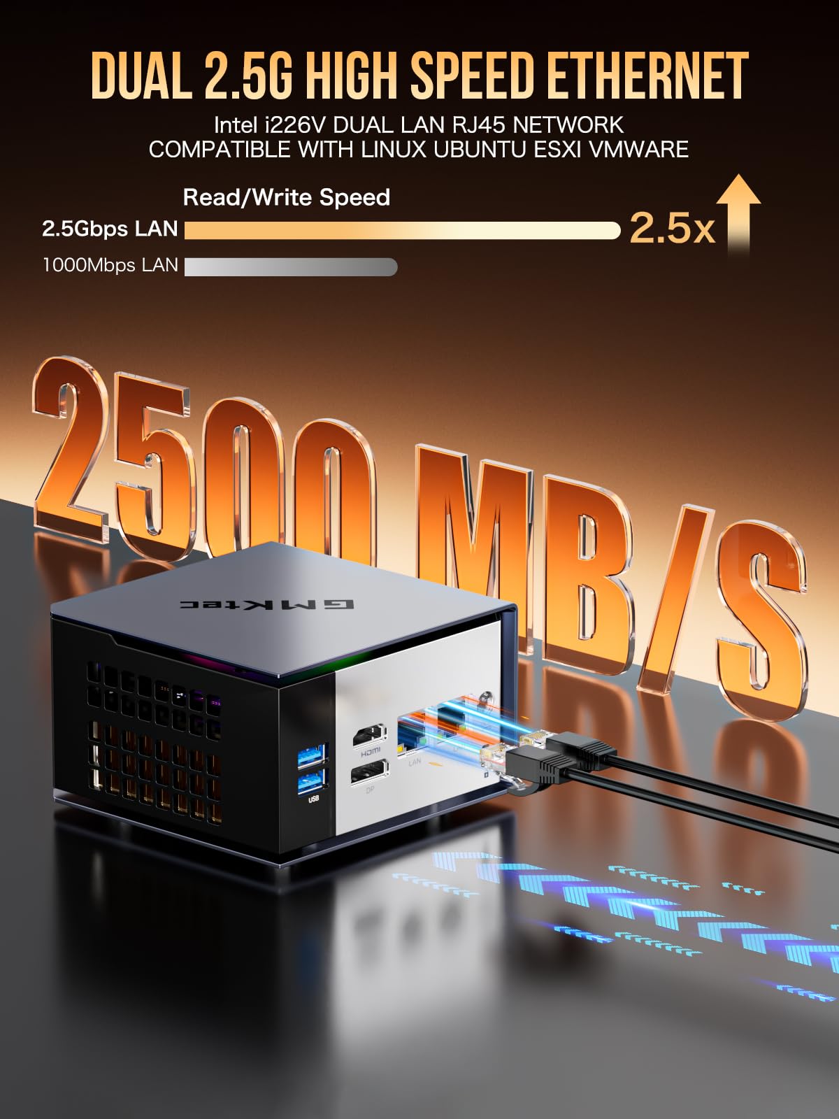 GMKtec AI Mini PC AMD Ryzen AI 9 HX-370(5.1GHz | 80 Tops | Radeon 890M) 32GB 1TB SSD Mini Gaming Computers Oculink/USB 4.0 /Triple Screen 8K Display/WiFi 6/ EVO-X1