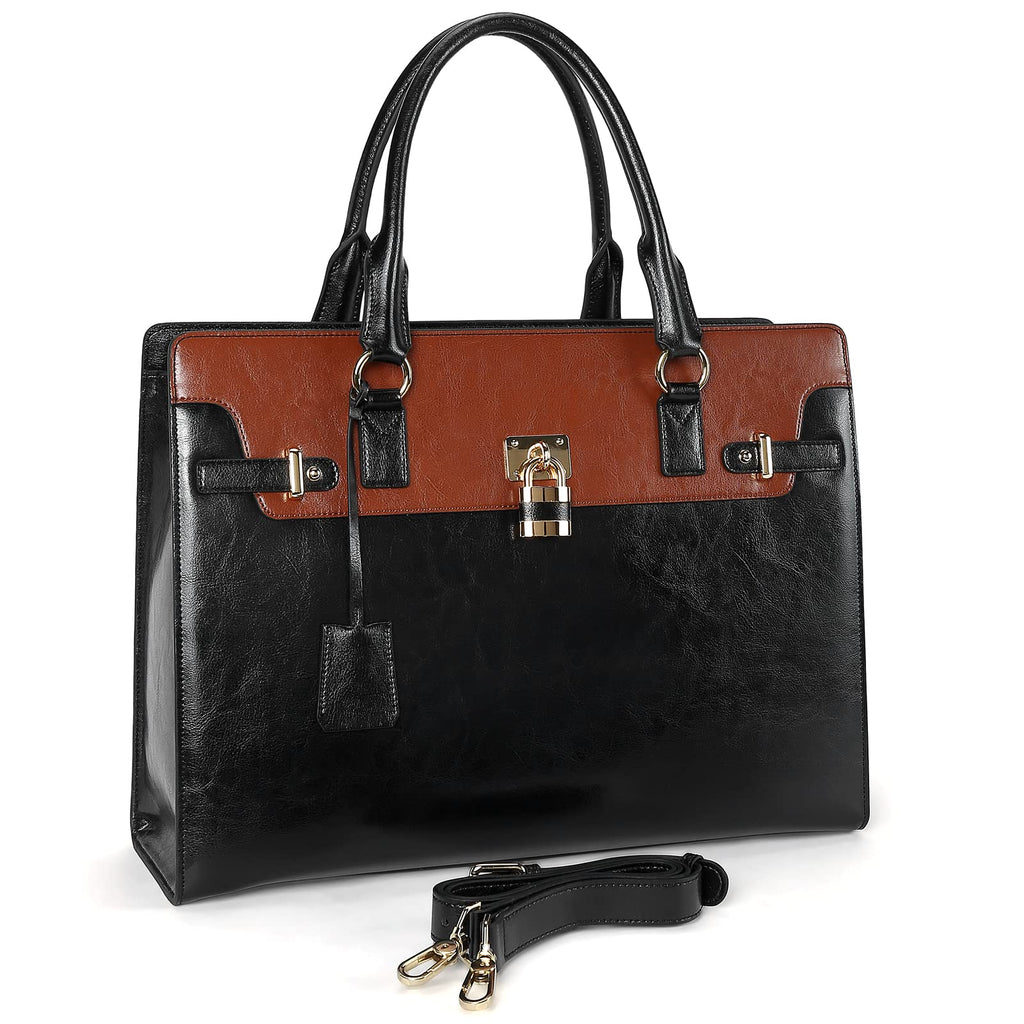 BOSTANTEN Briefcase for Women Laptop Bag for Women 15.6 Inch Computer Bag Leather Tote Designer Work Purse Stylish