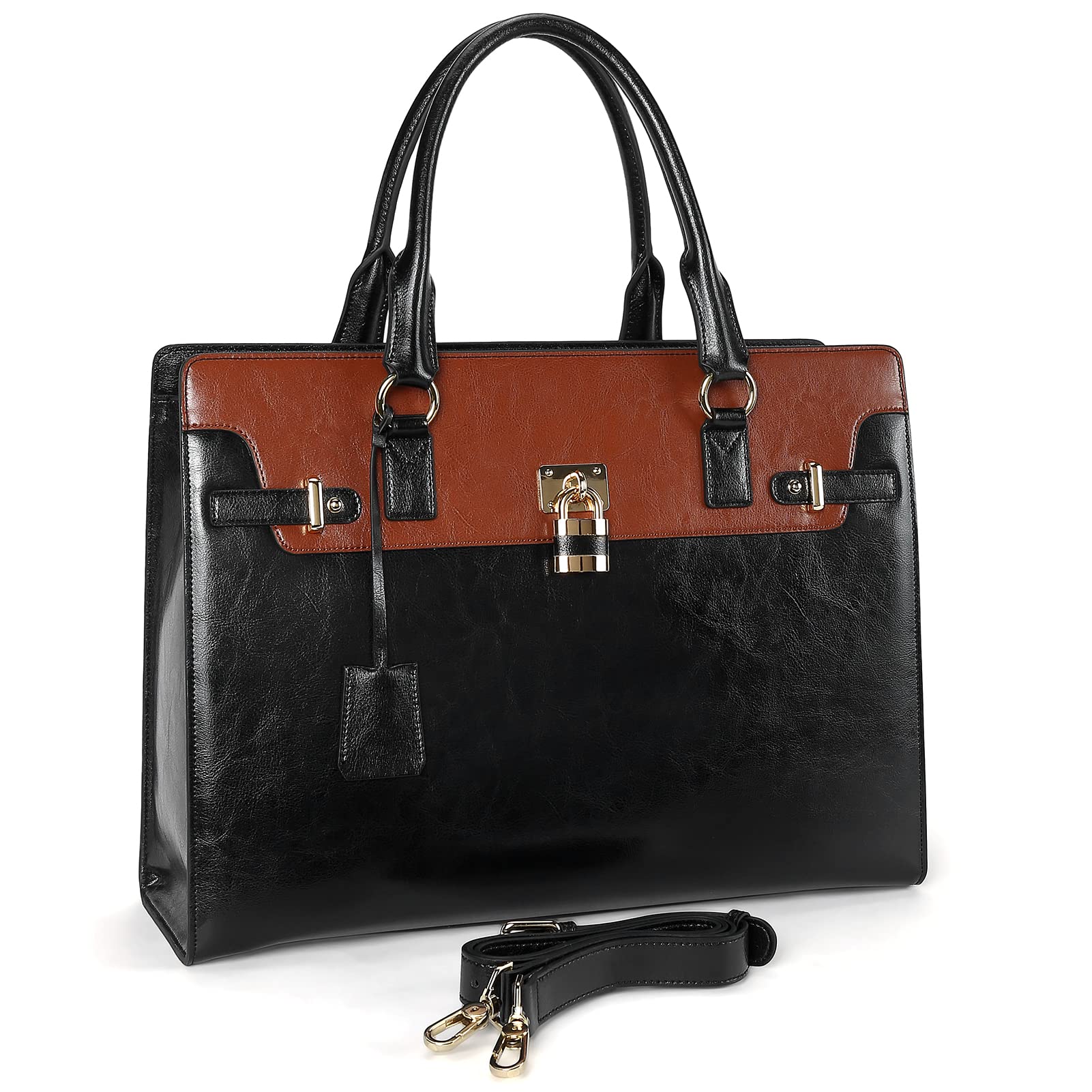 BOSTANTEN Briefcase for Women Laptop Bag for Women 15.6 Inch Computer Bag Leather Tote Designer Work Purse Stylish