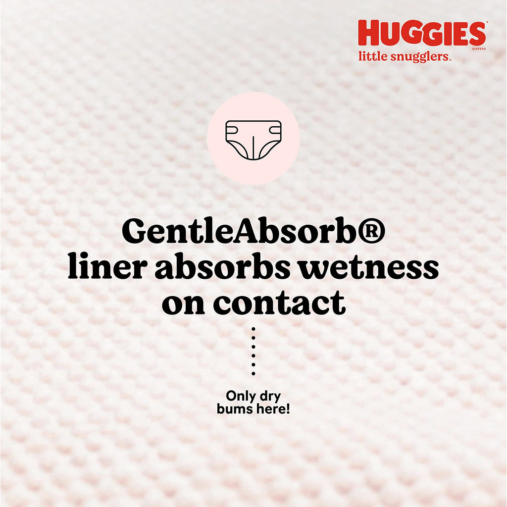 Huggies Little Snugglers Baby Diapers, Size Newborn (up to 10 lbs), 31 Ct, Newborn Diapers (Pack of 2)