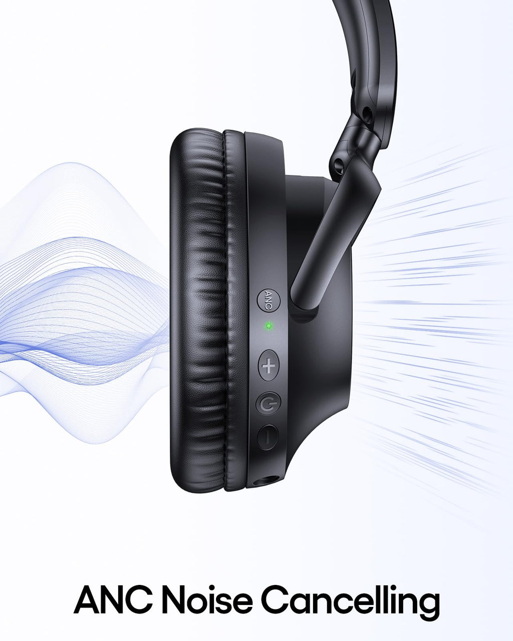 TAGRY Hybrid Active Noise Cancelling Bluetooth Headphones 100H Playtime Wireless Over Ear Headphone with Fast Charging Hi-Res Audio Headsets Comfort Earcups for Commute Travel Office Phone PC Black