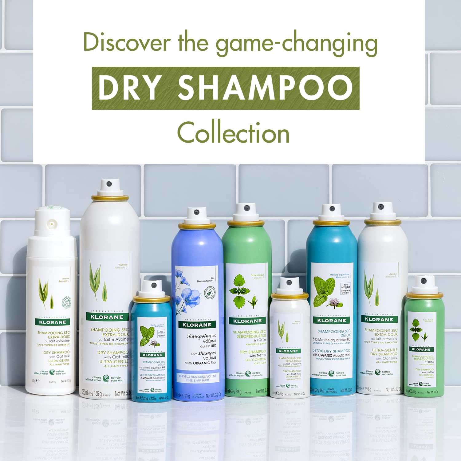 Klorane Dry Shampoo with Oat Milk - Eco-Friendly Non-Aerosol Formula - Vegan & Dermatologist Tested - Ultra-Gentle Powder Formula with Plant-Based Ingredients - Fully Recyclable Bottle - 1.7 oz.