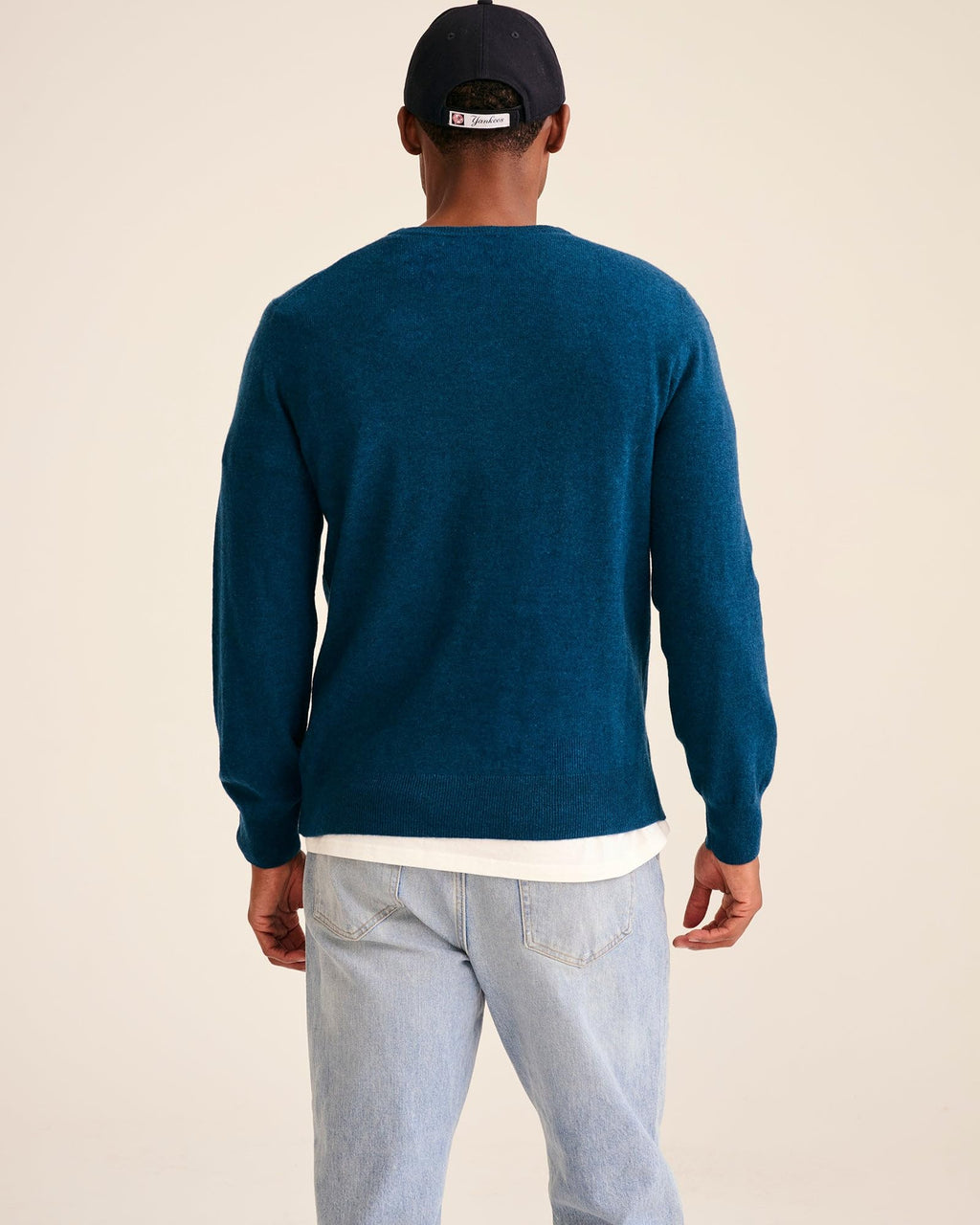 The Original Cashmere Crewneck Sweater Men's (US, Alpha, X-Large, Regular, Regular, Peacock Blue)