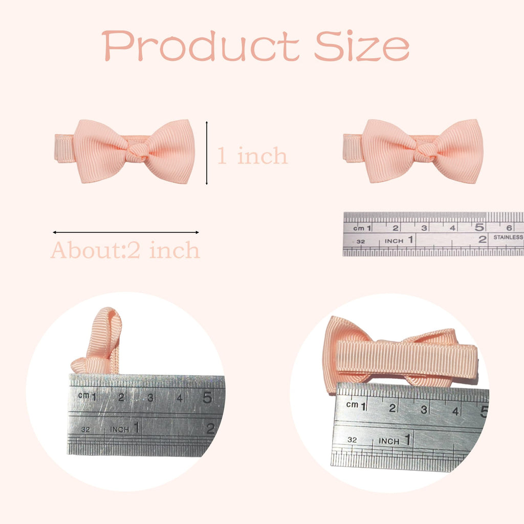 CÉLLOT Baby Hair Clips 50PCS Baby Girls Fully Lined Baby Bows Hair Pins Tiny 2" Hair Bows Alligator Clips for Baby Girls Infants Toddlers in Pairs