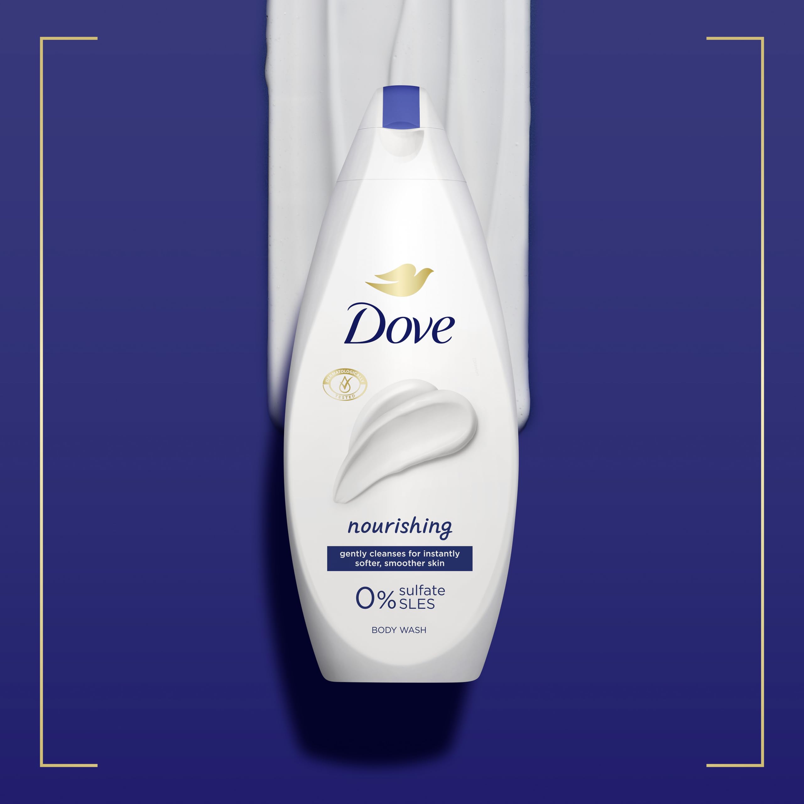 Dove Nourishing Body Wash Body Cleanser shower gel with plant-based moisturisers for softer, smoother skin after one shower 6x 225 ml