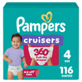 Pampers Diapers - Cruisers 360 - Size 4, 116 Count, Babyproof up to 100% Leakproof Pull-On Diaper