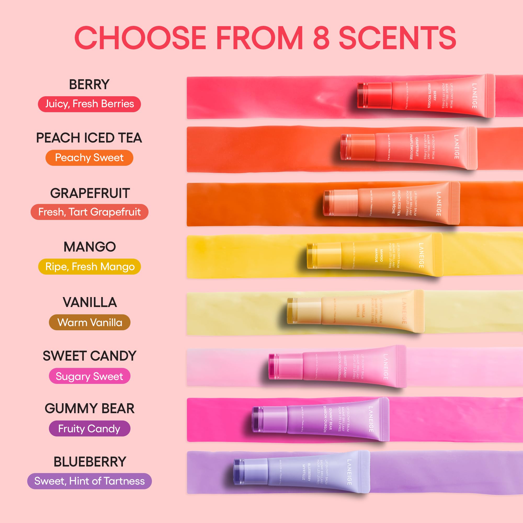 LANEIGE Lip Glowy Balm: Sheer Tinted Lip Treatment Balm Tube with Shea & Murumuru Butters for Hydrating, Moisturizing, Glossy, Non-Sticky Shine, Berry | Korean Skin Care, Berry