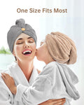 YFONG 3 Pack Hair Drying Towels, Hair Towel with Button, Super Absorbent Microfiber Hair Towel for Curly Hair, Fast Drying Hair Wraps for Women Girls, Microfiber Towel for Hair