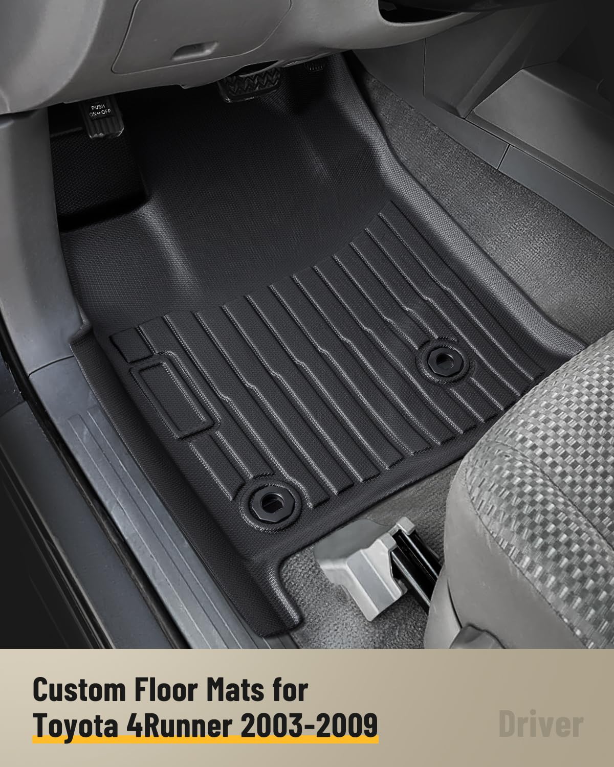 Car Floor Mats for Toyota 4Runner: 2003-2009 (4th Gen) Cargo Trunk Liner, All Weather Accessories Rubber Carpet Custom Fit for Toyota 4 Runner 2003 2004 2005 2006 2007 2008 2009 SUV (Only 5 Seat Model