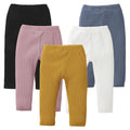 DREAM BUS 5 Pack Toddler Girl Pants Baby Girl Solid Ribbed Pants Toddler Girls Bottoms Leggings Newborn Cotton Jogger