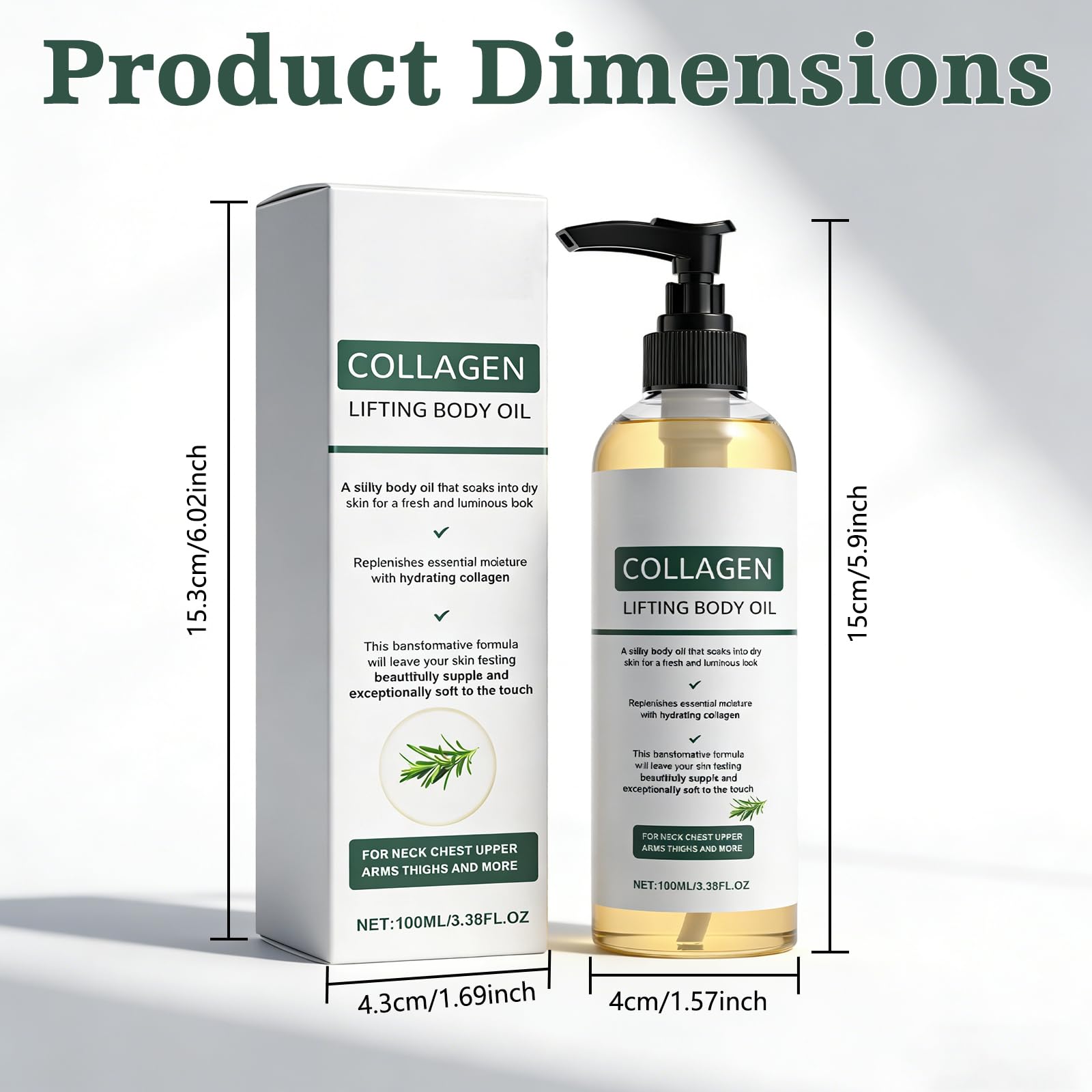 2PCS Hydrating Collagen Oil for Body & After Shower,Anti Aging Moisturizing Body Oil,Lightweight Non-Greasy for Women & Men