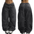 EMMIOL Women Boyfriends Hip Hop 90s Vintage Baggy Jeans Mid Waist Jeans Loose Denim Pants