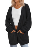 LILLUSORY Womens Cardigan Sweater Fall Fashion Outfits Clothes 2025 Teacher Work Office Old Money Long Oversized Winter Travel Cozy Chunky Knit Winter Essential Business Casual Clothing Black