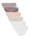 Amazon Essentials Women's Breathable Cotton Bikini Brief Underwear with Full Coverage, Pack of 6, Ditsy/Dots, Medium
