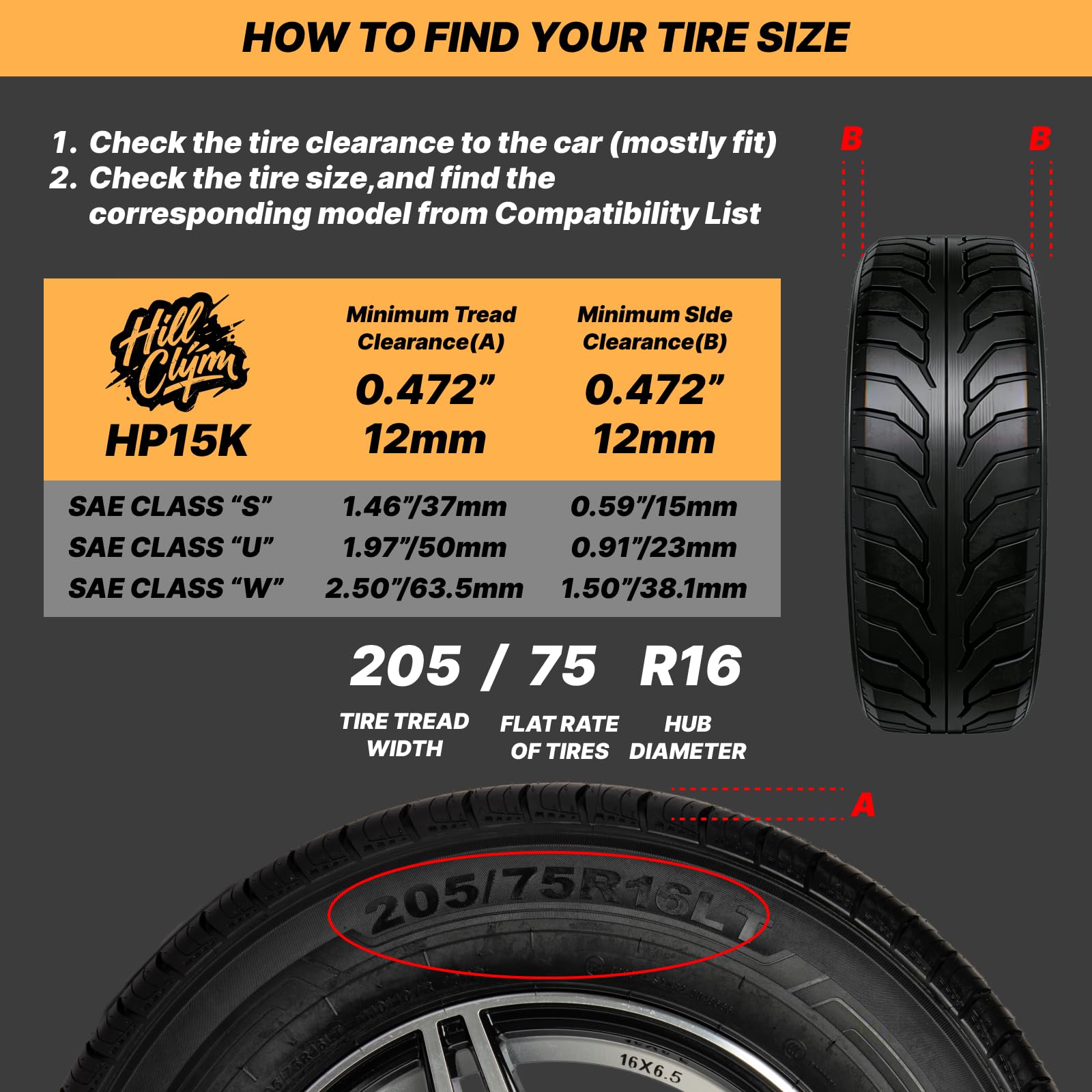 Auto Fixing Snow Chains for Car Tires, Tire Chains for Passenger Cars, Sedan, SUVs, Quick Fit & Easy Installation Snow Tire Chains, Portable Reusable Emergency Tire Traction Chain, Set of 2 (HPK-1553)
