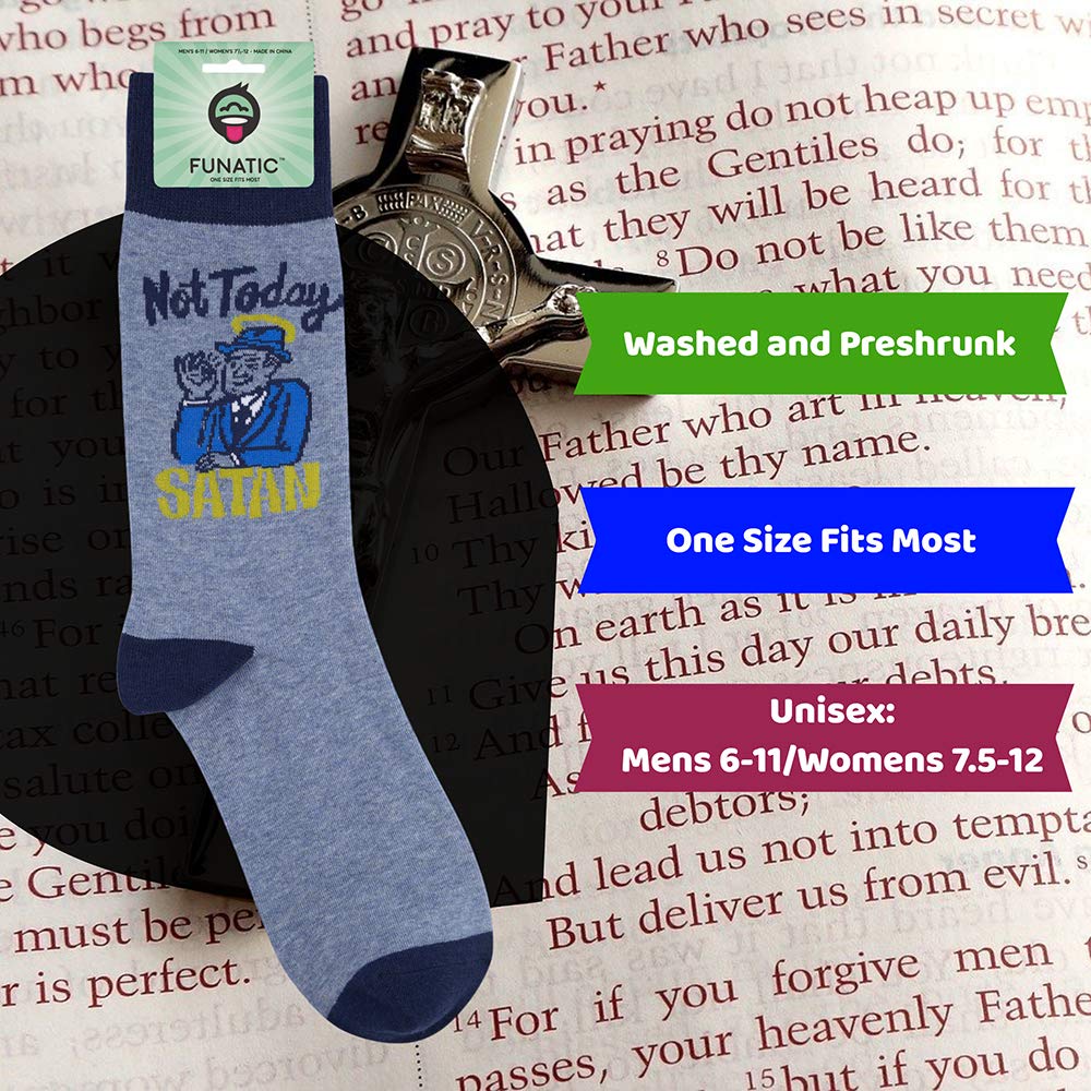 FUNATIC Not Today Satan Fun Novelty Dress Socks for Men and Women