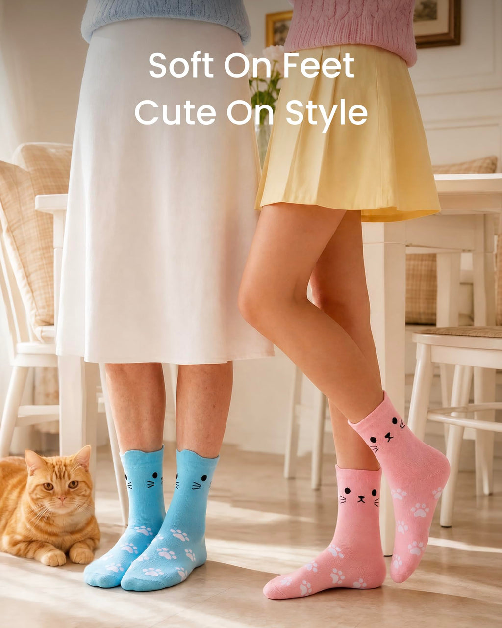 Jeasona Women's Cute Socks Cat Gifts for Women Wife Girlfriend Mom Daughter