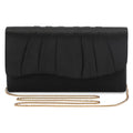 UBAYMAX Clutch Purses for Women Formal, Pleated Satin Evening Bag Evening Purse Handbags Evening Clutch for Prom Party Wedding (Black)