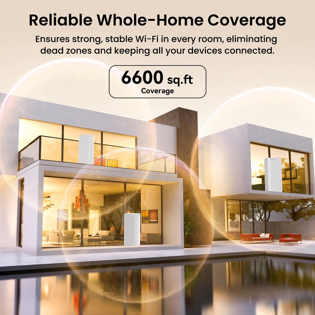 Tenda WiFi 7 Mesh System BE3600 – Dual Band Mesh WiFi System for Home, Covers Up to 6,600 Sq. Ft., Seamless Mesh Network with 3 Gigabit Ports, Supports 160+ Devices, MLO, VPN, 4K QAM, ME3 Pro (3-Pack)