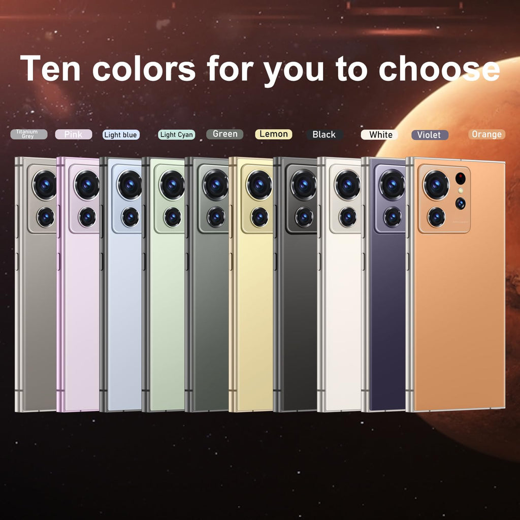 RokCokDok Unlocked Cell Phones Smartphone Android 13 Phones 8+256GB/6.8" HD Screen/108MP+48MP Camera/6800 mAh/Built-in Pen (Light Cyan)
