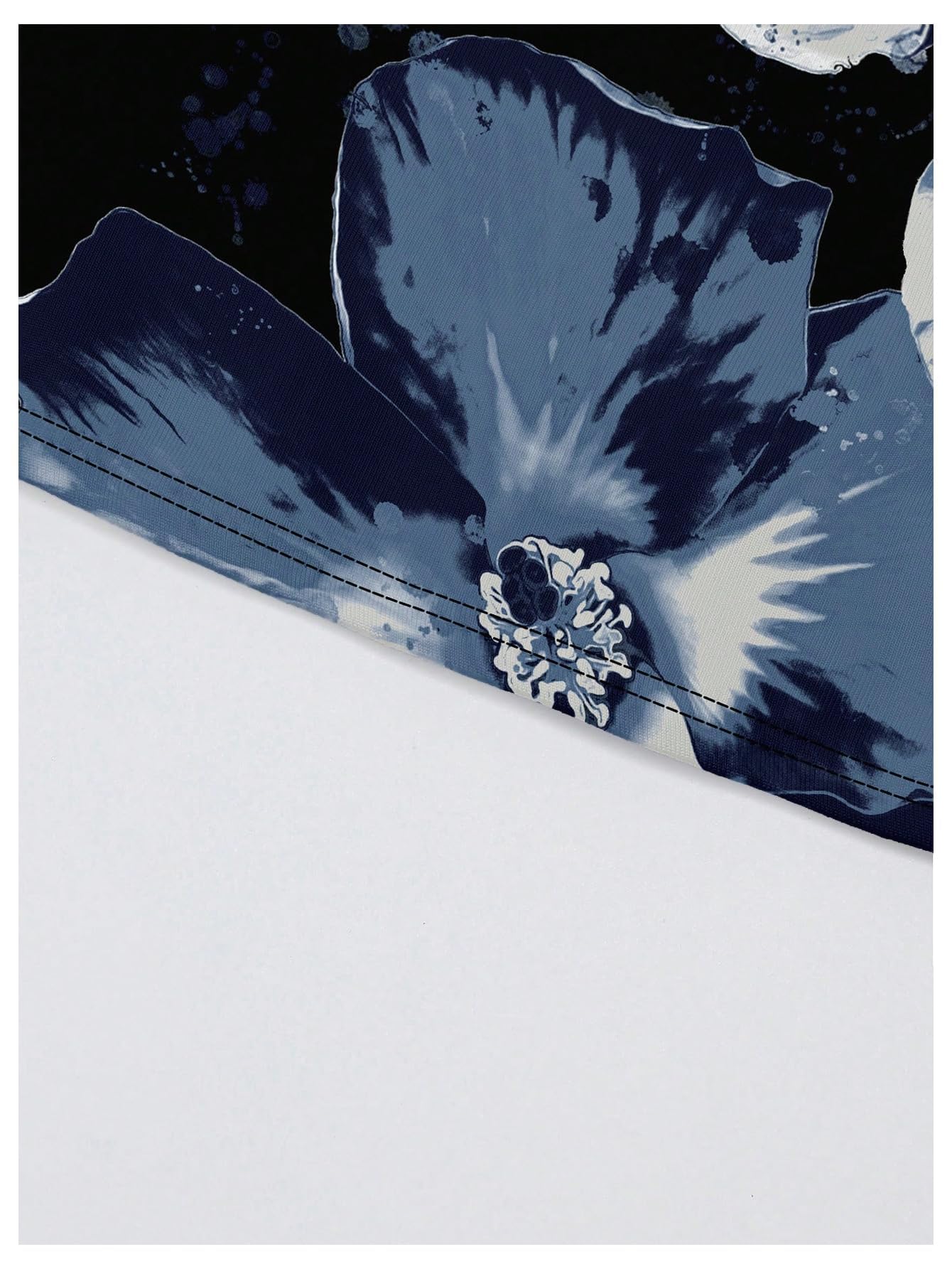 WDIRARA Women's Floral Print Strapless Crop Tube Tops Slim Fit Summer Causal Bandeau Top Black Blue X-Small