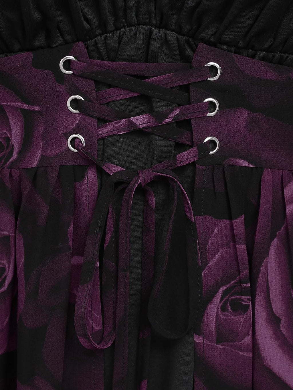 ROSE GAL Women Plus Size Romantic Gothic Lace-up Bell Sleeves Tee Flare Sleeves Renaissance Top Goth Vampire Costume Top(Purple_1/1X)