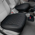 BEITK 2 Pack Leather Front Car Seat Cover, Anti-Slip and Full Wrap Driver Car Seat Protectors with Storage Pocket, Luxury Waterproof Bottom Auto Seat Cushion Pad Mat for Most Vehicles(Black)