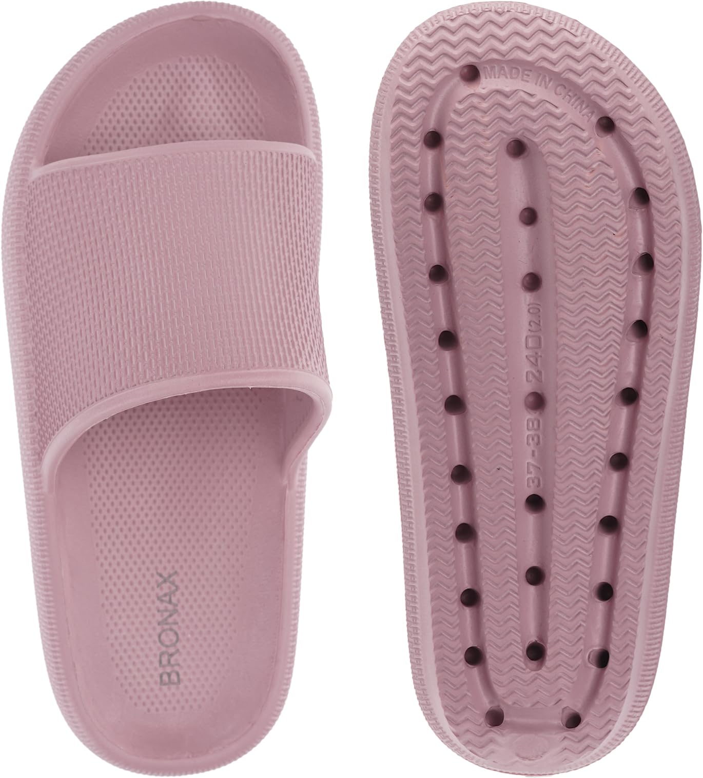 BRONAX Pillow Slippers for Women and Men | House Slides Shower Sandals | Cushioned Thick Sole 40-41 Blush