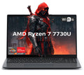 KAIGERR Gaming Laptop, 15.6inch Laptop with AMD Ryzen 7 7730U(8C/16T, Up to 4.5GHz), 16GB RAM 512GB NVMe SSD Windows 11 High Performance Laptop Computer, Up to 2TB, Radeon RX Vega 8 Graphics, WiFi 6