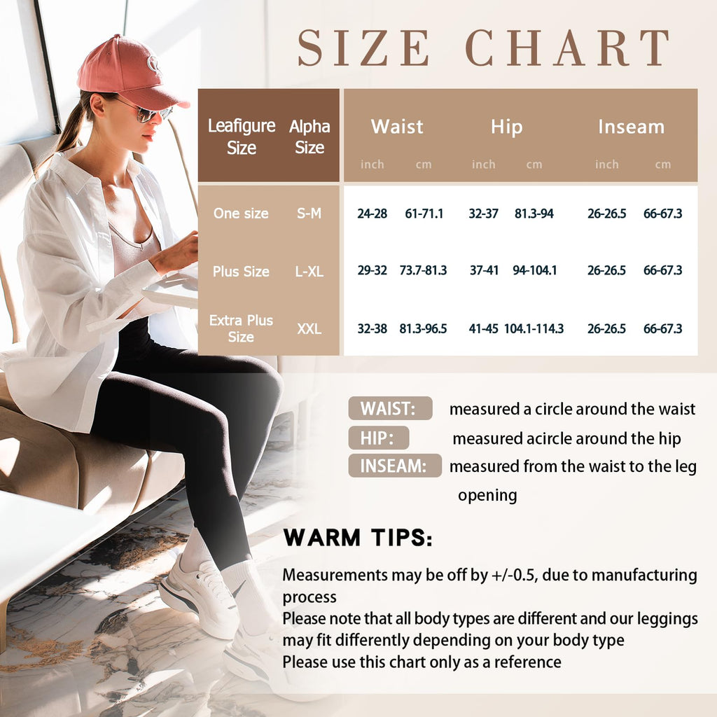 Leafigure High Waisted Leggings for Women- Soft No See-Through Yoga Pants for Gym Workout Running Black L-XL