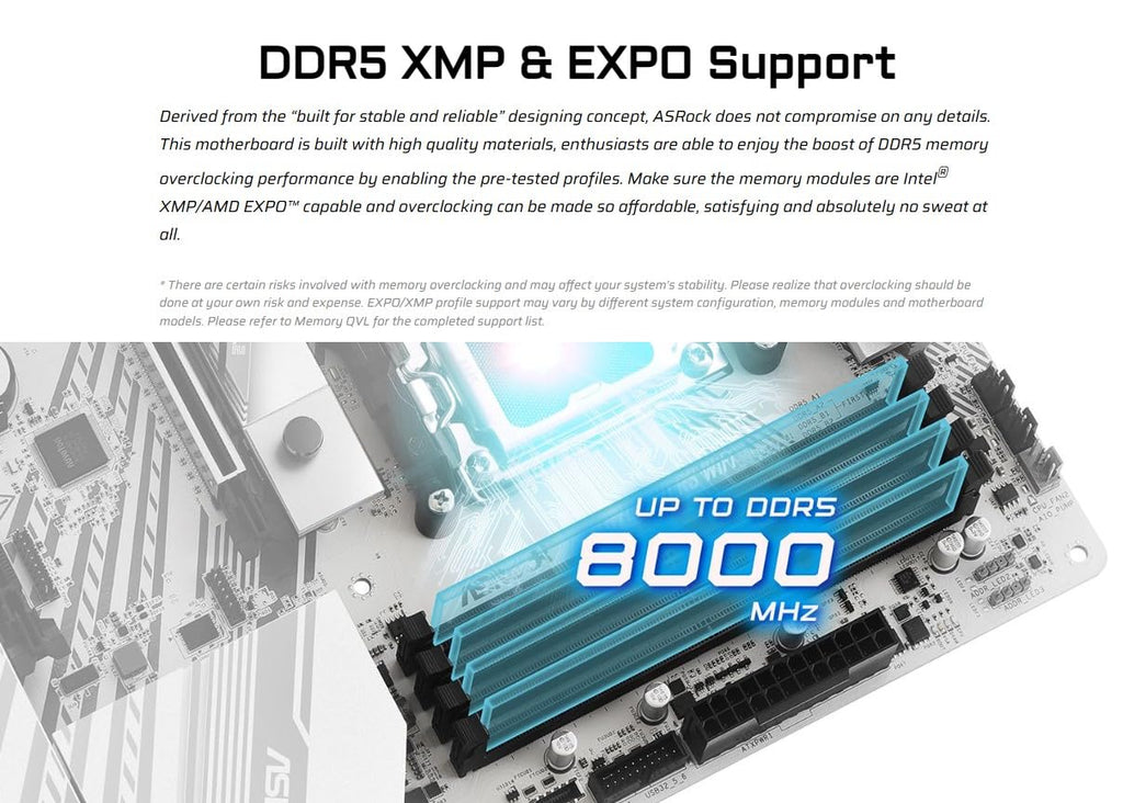 ASRock X870 Pro RS AMD Ryzen Socket AM5 ATX Motherboard DDR5 DIMMs 8000 MHz 256 GB PCIe Gen5 SATA3 6.0 Gb/s