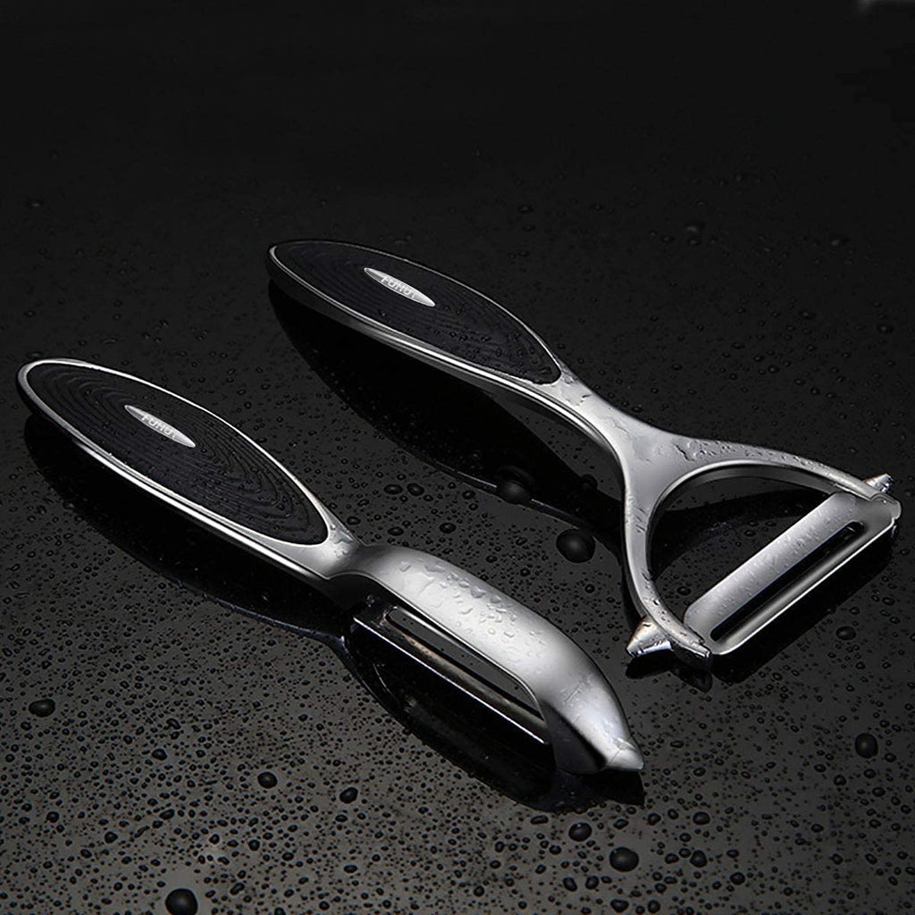 FUHUY Vegetable, Apple Peelers for kitchen, Fruit, Carrot, Veggie, Potatoes Peeler, Y-Shaped and I-Shaped Stainless Steel Peelers, with Ergonomic Non-Slip Handle & Sharp Blade, Good Sturdy (2PCS)
