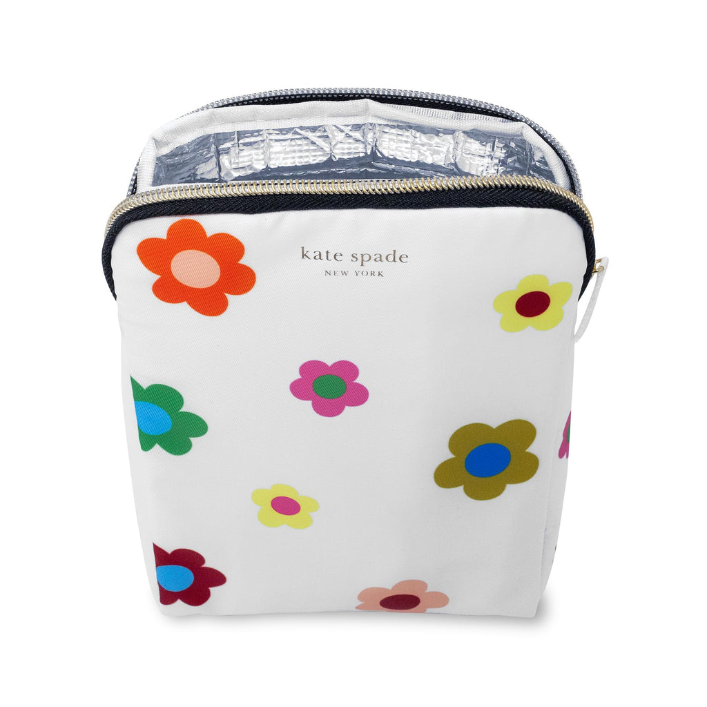 kate spade new york Insulated Snack Bag Keeper with Zipper, Reusable Thermal Sandwich Bag Holders for Lunch Bag, Gingham Garden