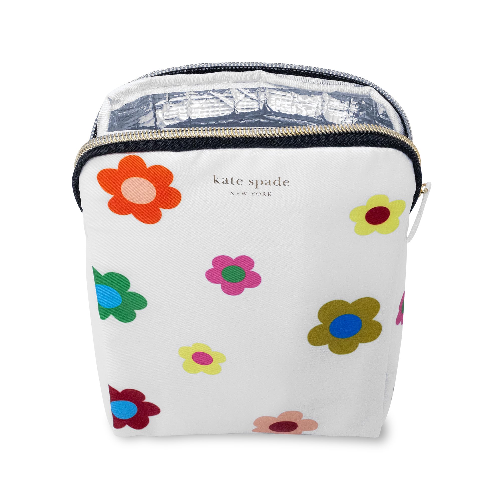 kate spade new york Insulated Snack Bag Keeper with Zipper, Reusable Thermal Sandwich Bag Holders for Lunch Bag, Gingham Garden