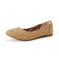 Amazon Essentials Women's Belice Comfortable Slip-On Ballet Flats Shoes, Tan Microsuede, 6