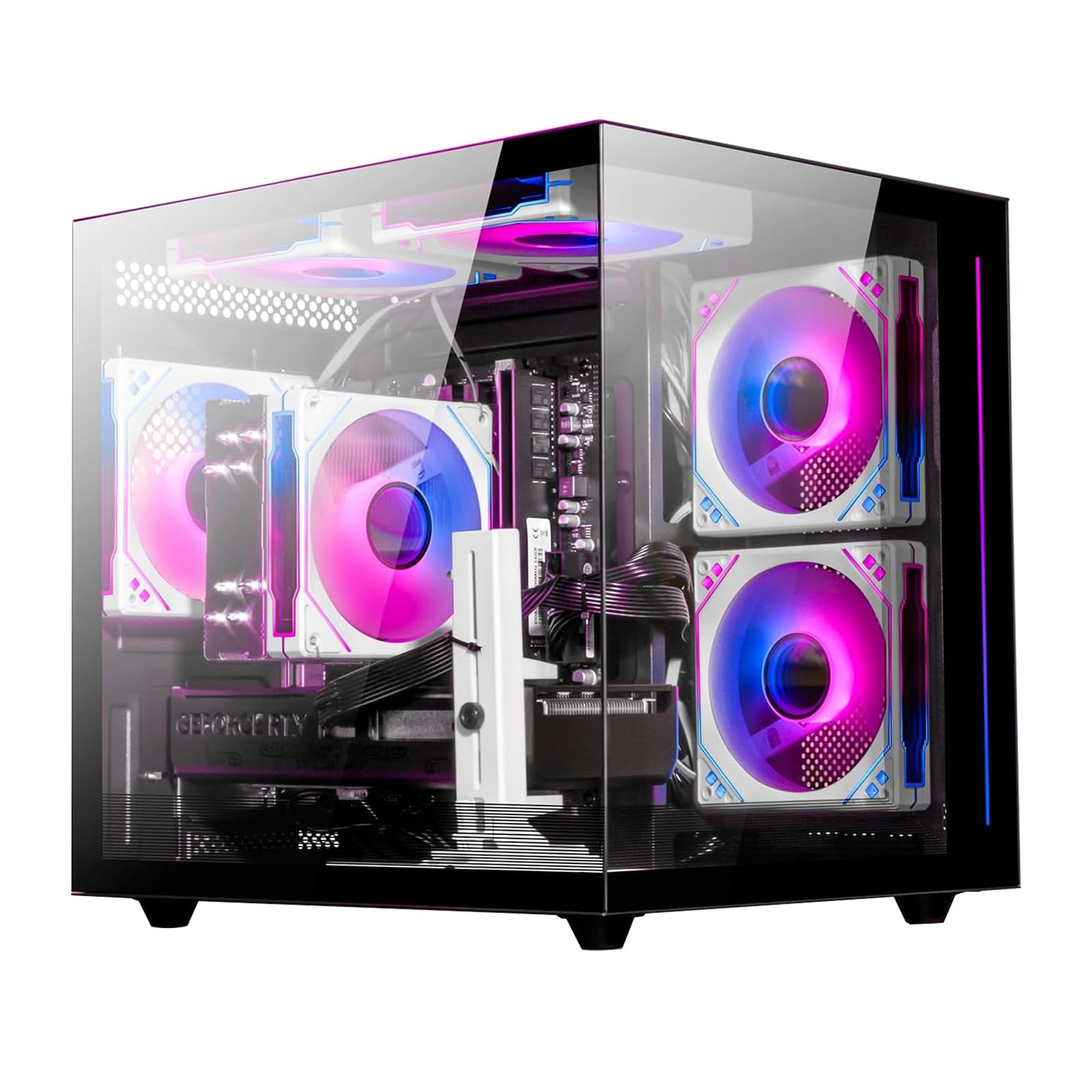 suevery Prebuilt Gaming Desktop Computer | 16G DDR4 RAM | 512G SSD | AMD Ryzen5 6Cores 3.6G Up to 4.1G | RX 560 4G Graphics Card | Wi-Fi 6 | Gamer PC Black