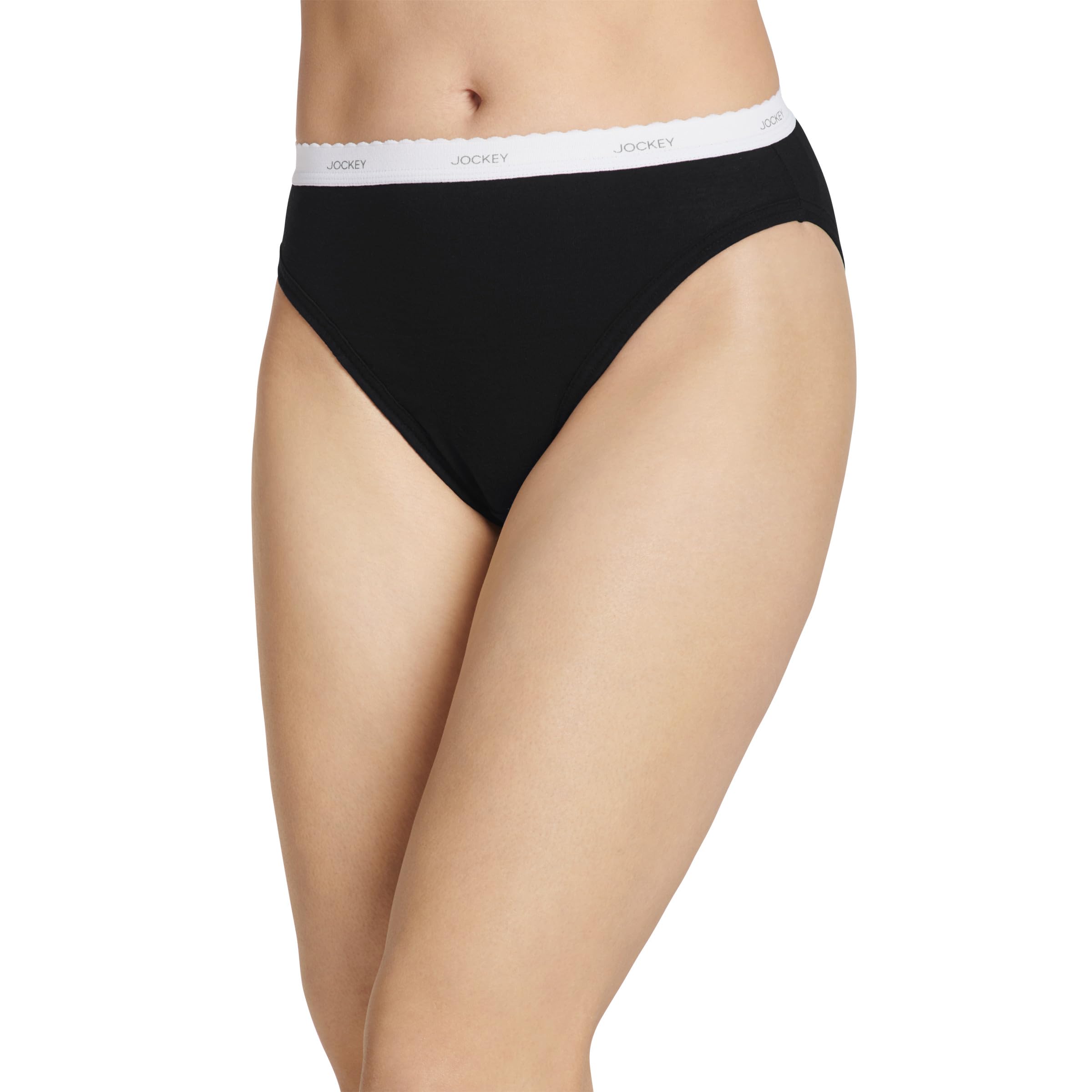 Jockey Women's Underwear Plus Size Classic French Cut - 3 Pack, Black, 9