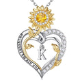 Iefil Valentines Day Gifts for Her - Sunflower Gift for Women, Birthday Gifts for Wife, Sunflower Heart Necklaces, You Are My Sunshine Jewelry for Women