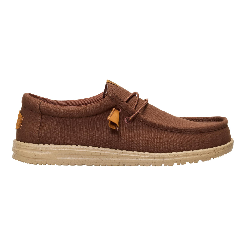 HEYDUDE Men's Wally Canvas Brown Size 12, Men’s Shoes, Slip-on Loafers, Comfortable & Light-Weight