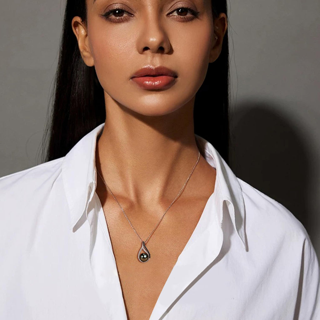 Valentines Gifts For Her Women-Wife- Real Tahitian-Pearl-Necklace, Anniversary Birthday Gifts for Wife Christmas - Mother's Day Gift for Mom - Companion Necklace For Women Luxury Fine Jewelry