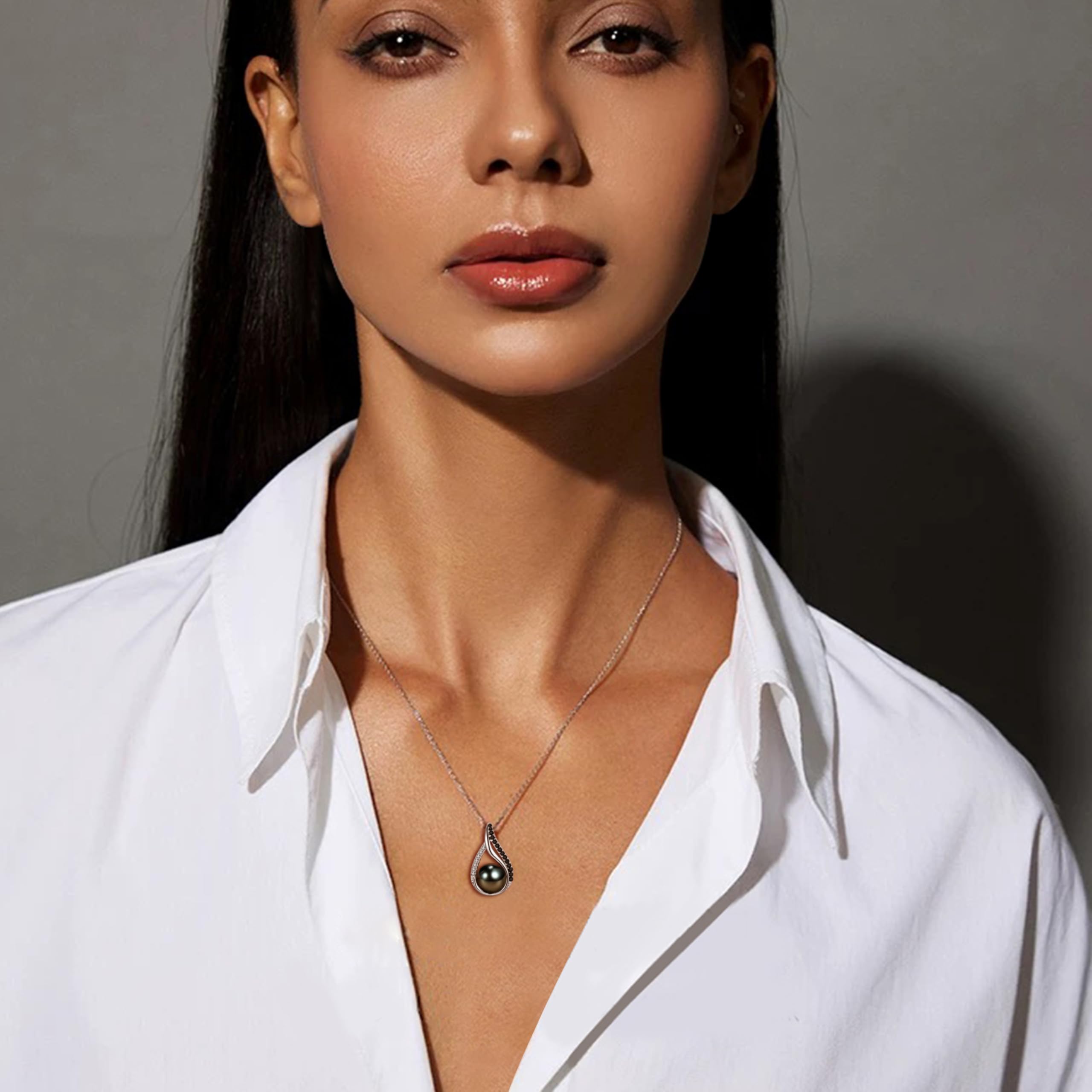Valentines Gifts For Her Women-Wife- Real Tahitian-Pearl-Necklace, Anniversary Birthday Gifts for Wife Christmas - Mother's Day Gift for Mom - Companion Necklace For Women Luxury Fine Jewelry