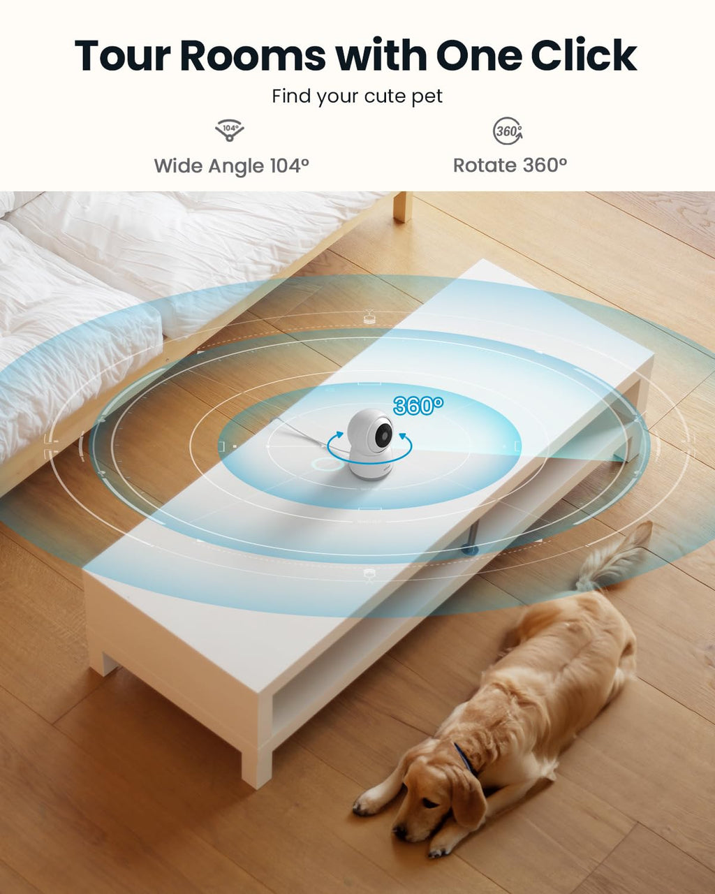 ieGeek Indoor Camera, 2K Cameras for Home Security, 5G Security Camera Indoor, 360° Pet/Dog/Baby Camera with Phone App, AI Tracking, 2-Way Audio, Night Vision, 24/7 SD Card Storage, Alexa (2 Pack)