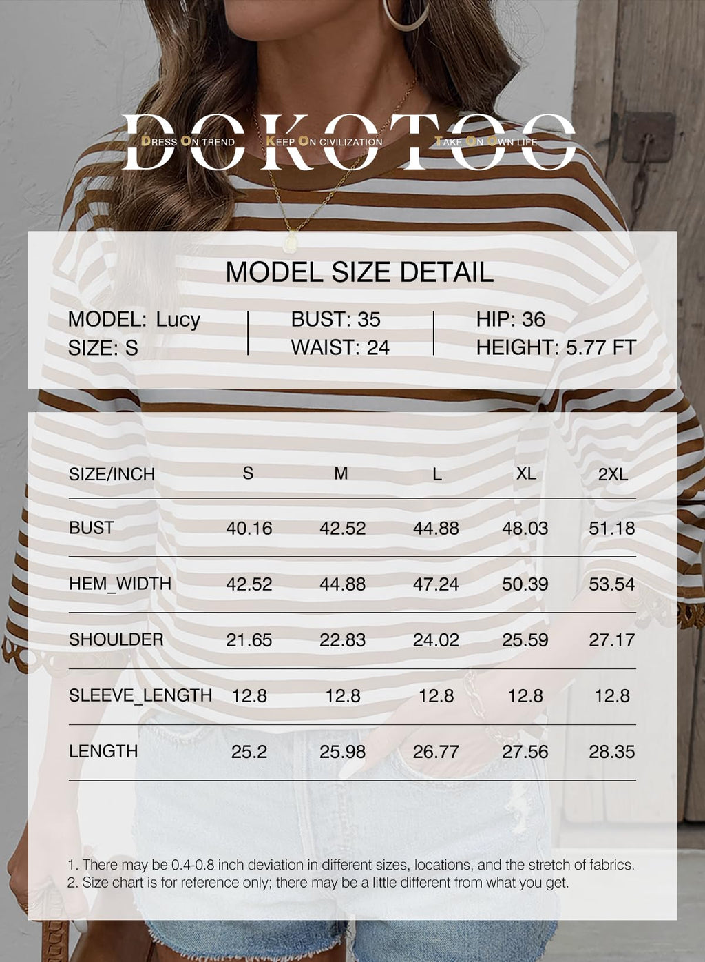 Dokotoo Women's Sweatshirt Long Sleeve Striped Oversized Sweatshirts Crew Neck Relaxed Fit Lightweight Soft Cute Casual Pullover Sweatshirt Tops Sky Blue X-Large