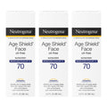 Neutrogena Age Shield Face Oil-Free Sunscreen Lotion with Broad Spectrum SPF 70, Non-Comedogenic Moisturizing Sunscreen to Help Prevent Signs of Aging, PABA-Free, 3 fl. oz (Pack of 3)
