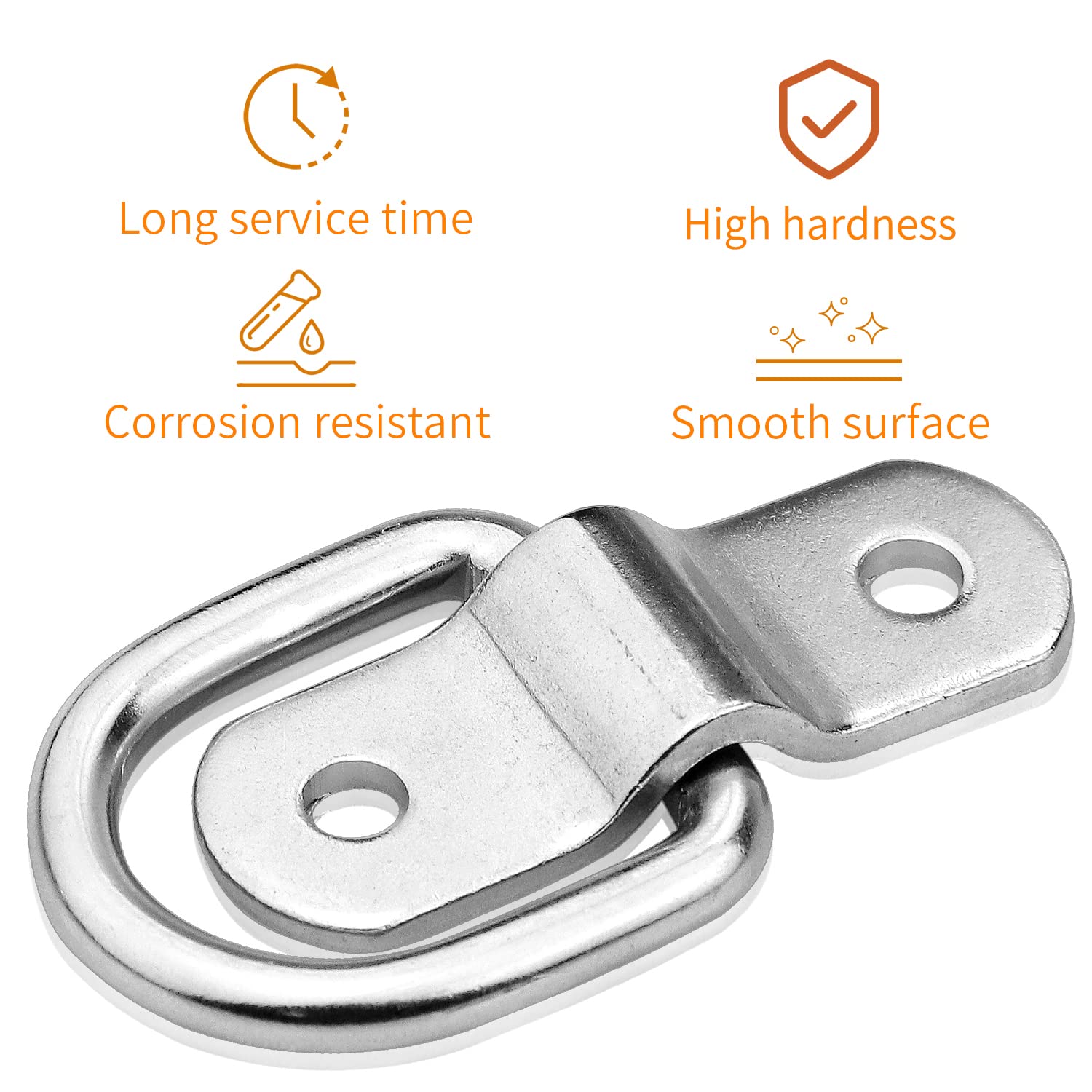 D-Ring Tie Downs Anchor1/4” Heavy Duty Surface Floor Mount Lashing Rings 2400 lbs Cargo Trailers Load-Bearing Hangers Bracket (Pack of 12)